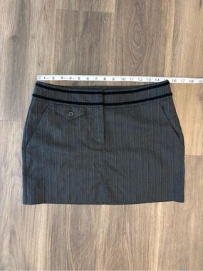 Pinstripe Pencil Skirt in Charcoal Gray
